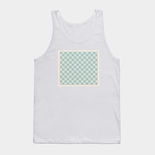 Modern Blue Scandinavian Checkered Pattern with Jute Texture Tank Top